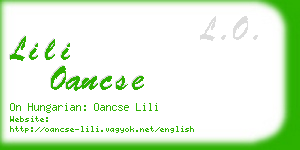 lili oancse business card